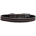 Pet Pal Preppy Stripes Nylon Dog Collar with Classic Buckles 0.37 in.Brown & Khaki Size 10 PE792260